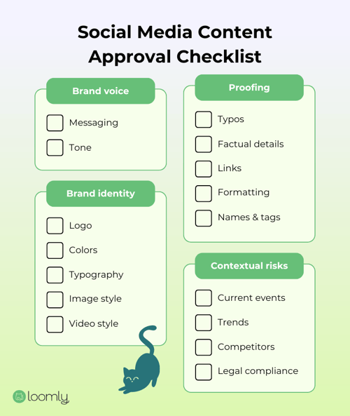 How to create a social media content calendar — Content approval checklist