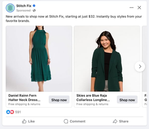 Facebook ads example