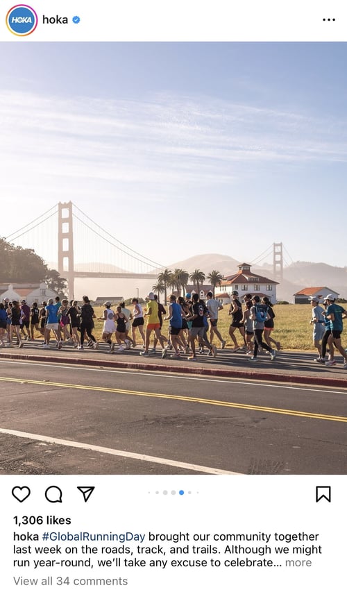 Hoka Instagram post for Global Running Day