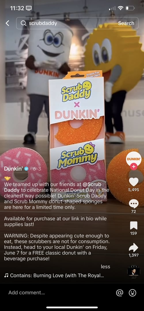 Dunkin x Scrub Daddy collab for National Donut Day