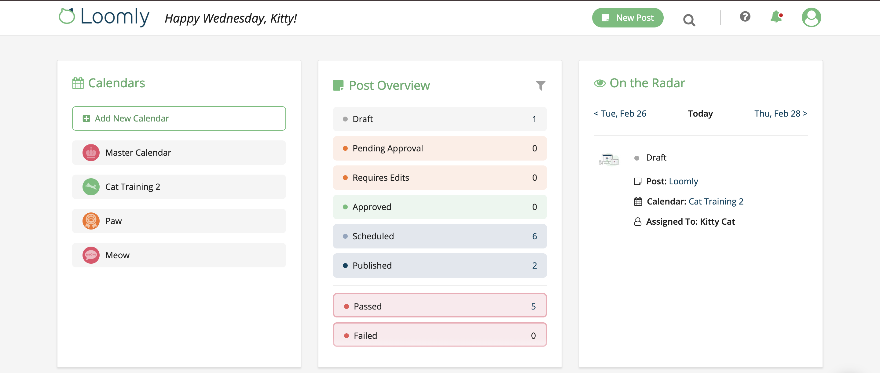 Access All Your Posts Inside Your New Master Calendar Dashboard Screenshot