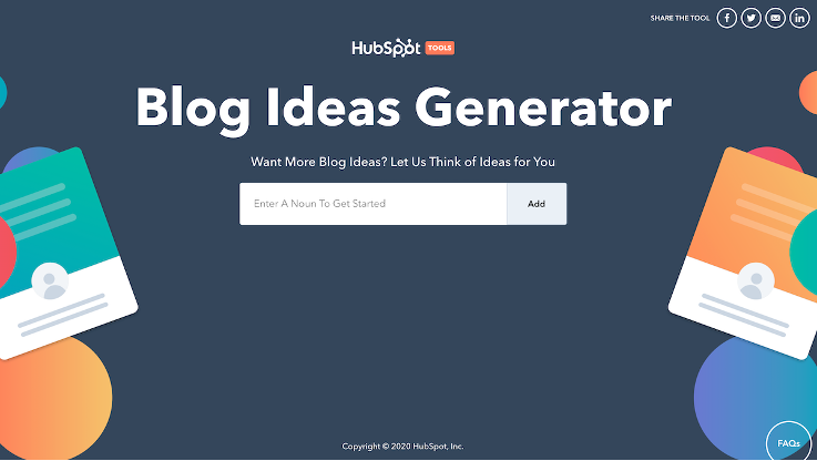 blog post ideas blog generator hubspot