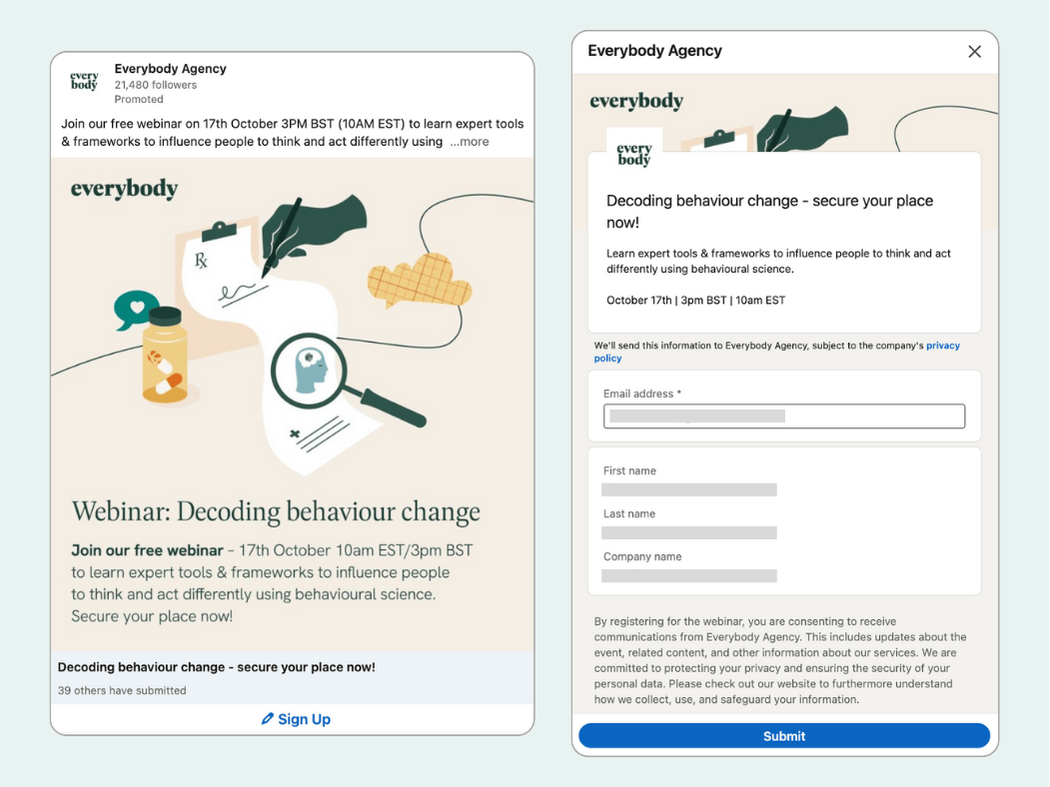 LinkedIn ads_document app with lead gen form