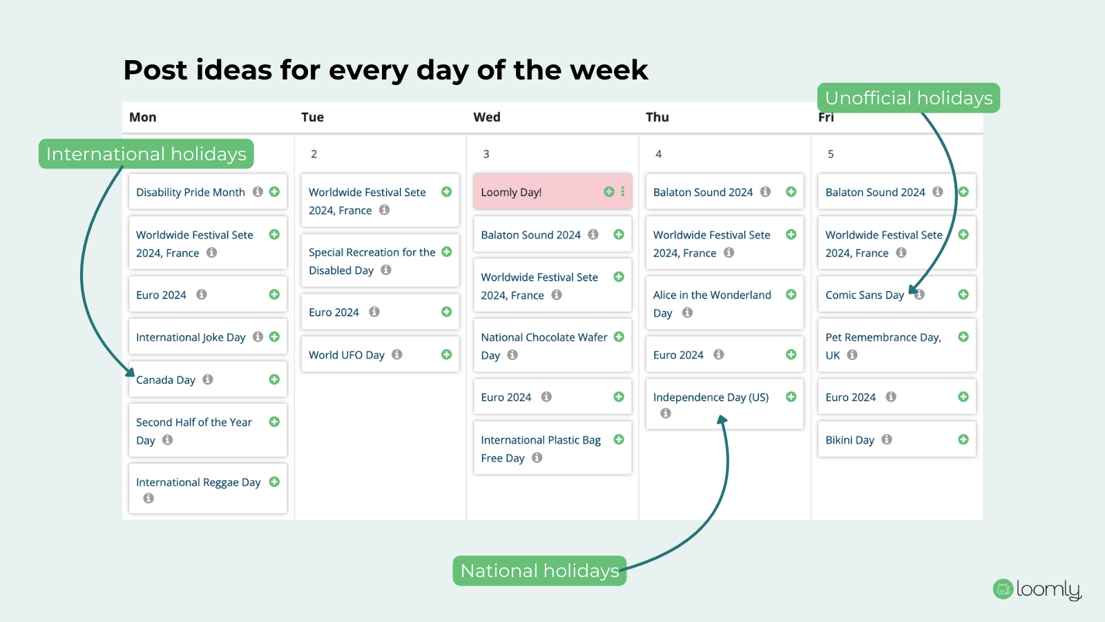 How to create a social media content calendar — Loomly Post Ideas