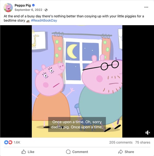Peppa Pig post for Read a Book day