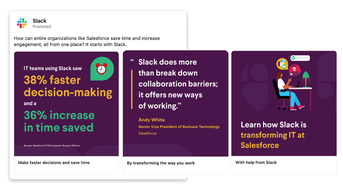 Slack LinkedIn carousel ad