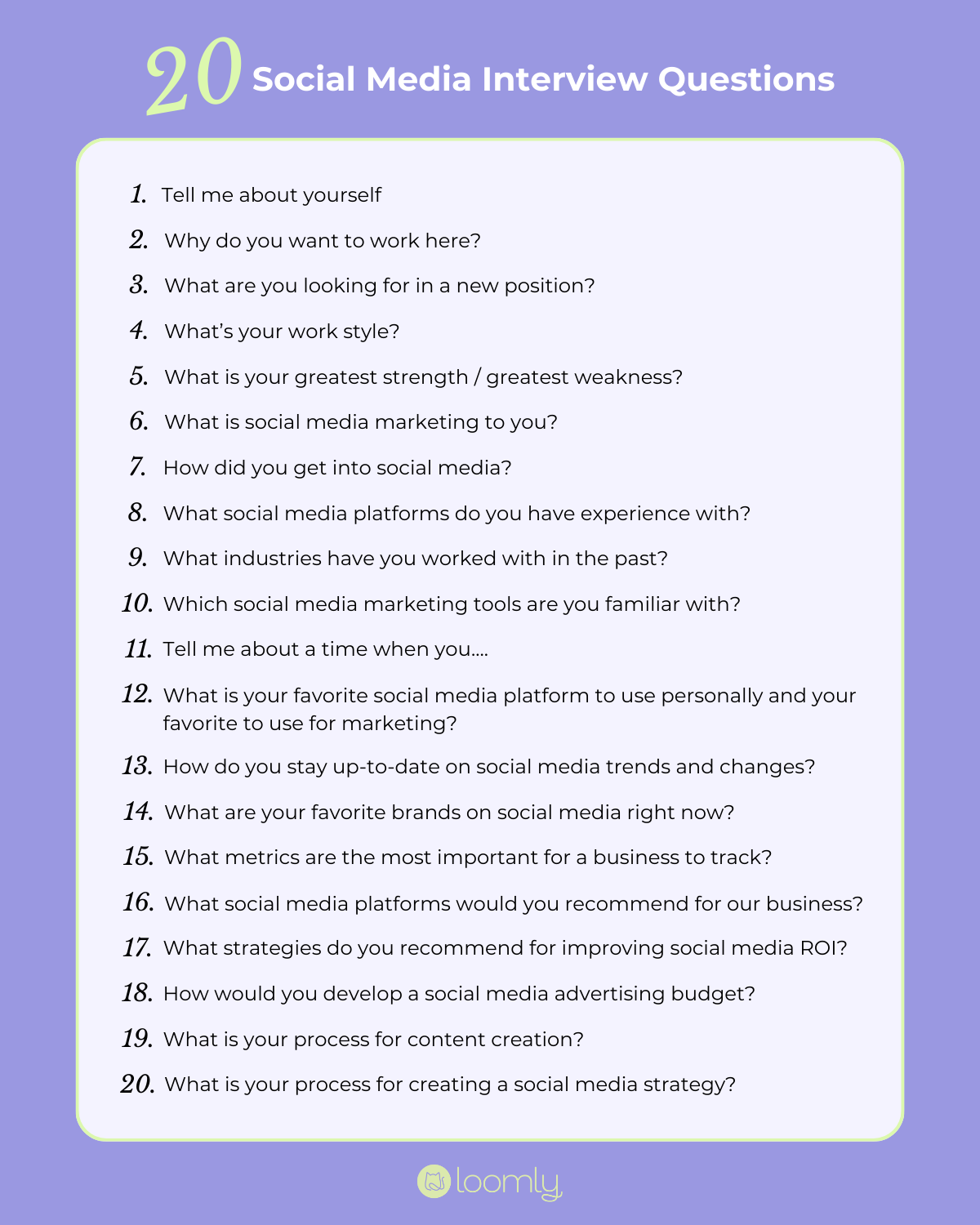 Social media interview questions