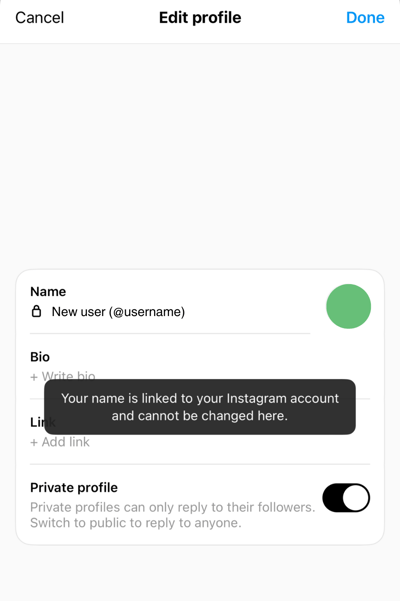 Threads app_Username