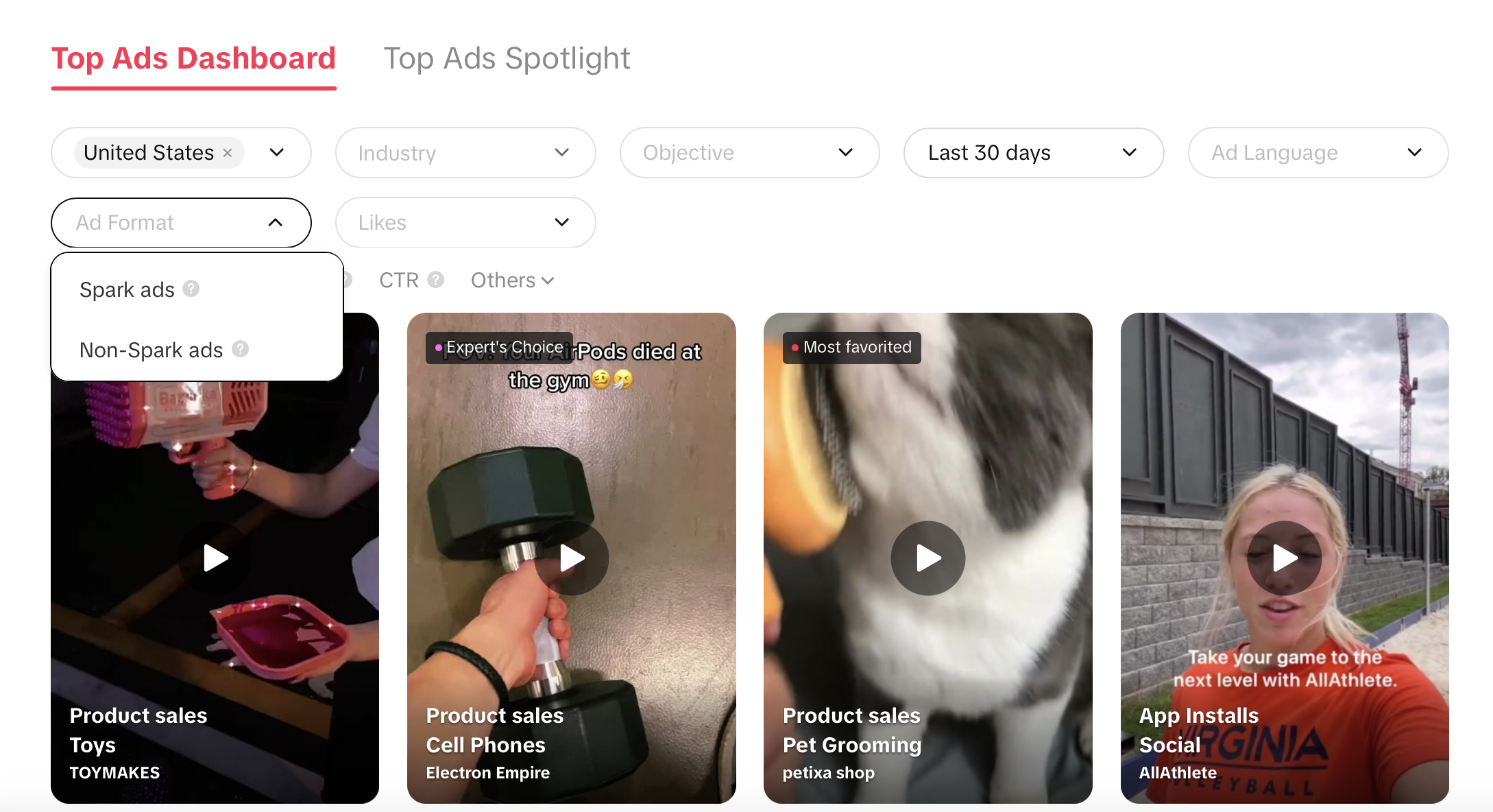 TikTok ad library